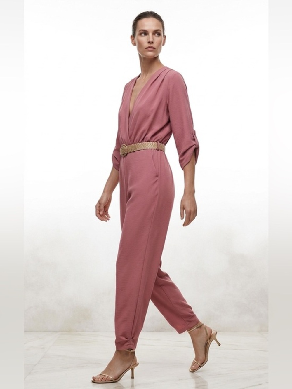 New Zara Belted Jumpsuit